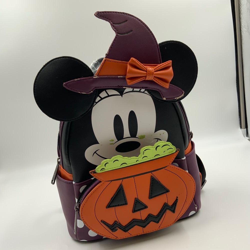 Loungefly Disney Minnie Mouse Witch Halloween Mini Backpack Pumpkin Cauldron